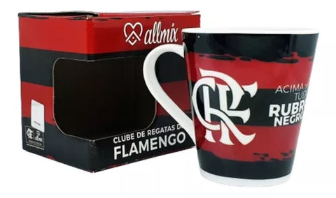 Caneca Flamengo Porcelana Escudo e Urubu