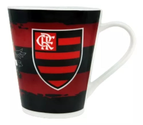 Caneca Flamengo Porcelana Escudo e Urubu