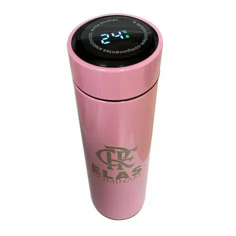 GARRAFA TERMICA LED 450ML ROSA ELAS DOMINAM 4299